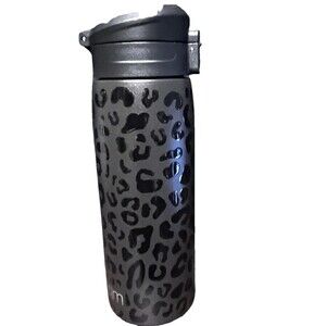 Simple Modern Stainless Steel Insulated Thermos Locking Lid Black Leopard Print